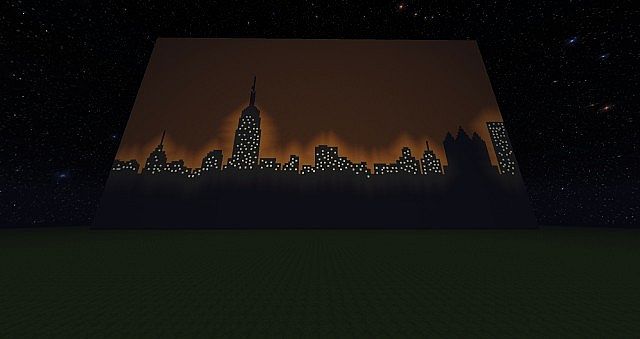 КАРТА SILHOUETTE OF A CITY AT SUN SET ДЛЯ MINECRAFT